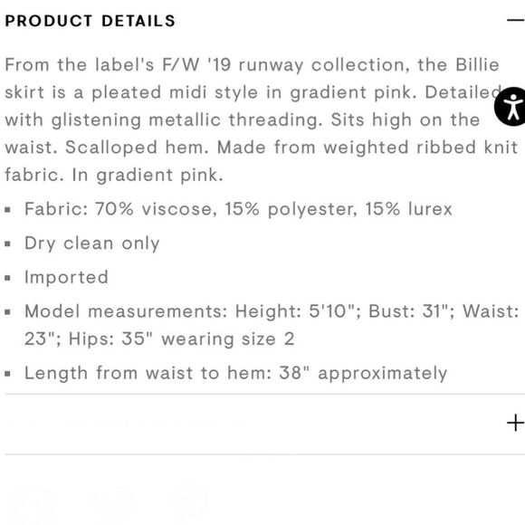 New ULLA JOHNSON Billie Gradient Pleated Skirt XS - Picture 13 of 14